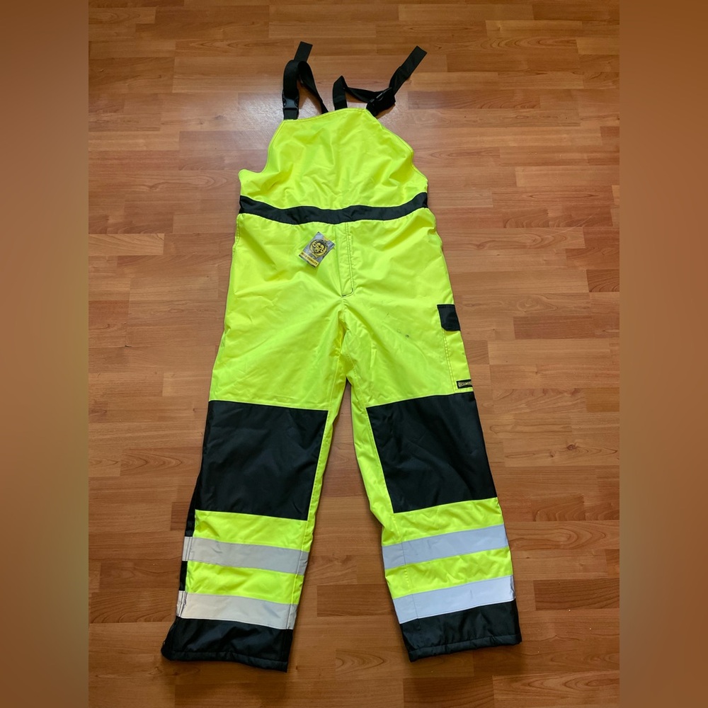 Occunomix HIgh Visibility Insulated Bibs Mens XL LUX-WBIB-YXL Carpenter •Mark